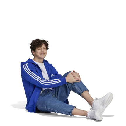 adidas mens Essentials Fleece 3-stripes Full-zip, Semi Lucid Blue, XX-Small