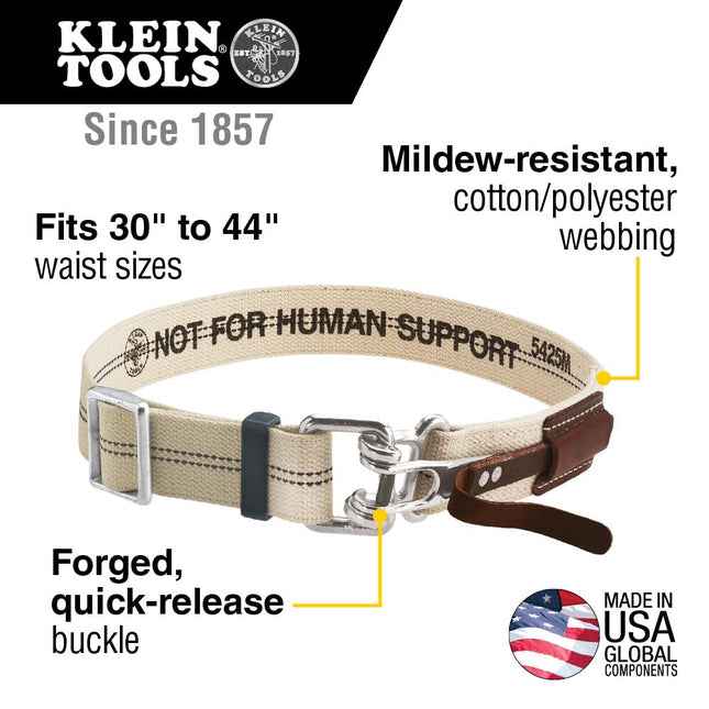 Tool Belt with Quick-Release Buckle, Cotton/Polyester Blend, Medium Klein Tools 5425M