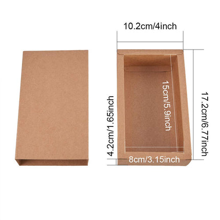 BENECREAT Paper Mache Drawer Boxes for Sweets Wedding Party Favors Festival Father's Day Gift Box Brown 16 x 10 x 4 cm