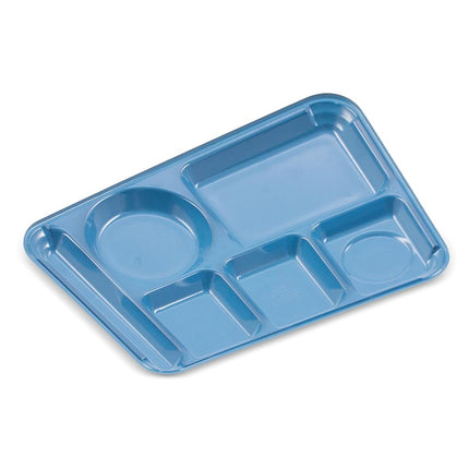 Carlisle 4398192 Left-Hand Heavy Weight 6-Compartment Cafeteria/Fast Food Tray, 10" x 14", Sandshade