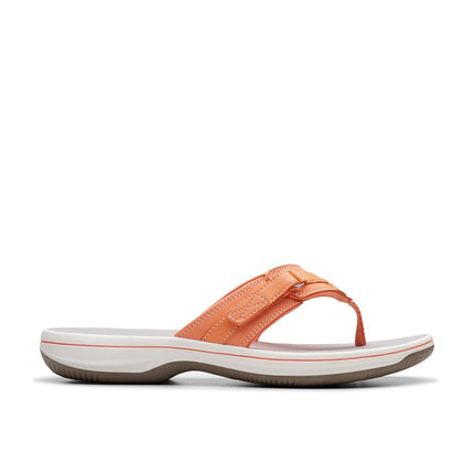 Clarks Women's Breeze Sea Flip-Flop, Tangerine/Pop Synthetic, 5 UK