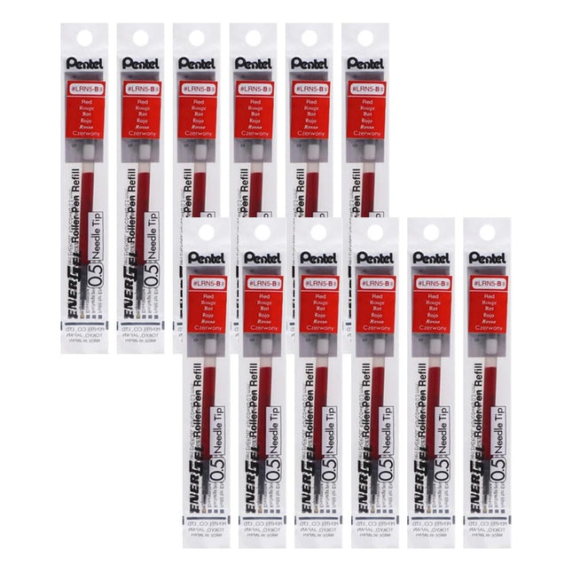 Pentel 0.5 mm EnerGel Ink Refills - Red Ink (Pack 