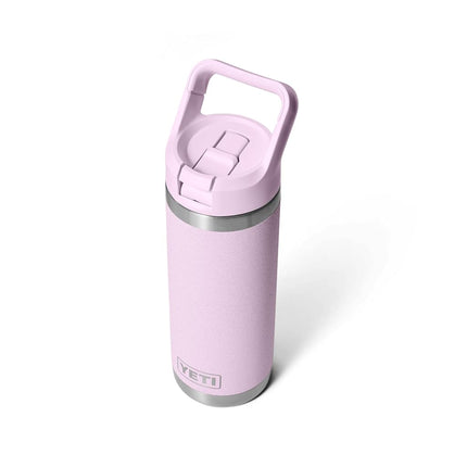 YETI Rambler 18 oz Bottle, Vacuum Insulated, Stainless Steel with Straw Cap, Cherry Blossom