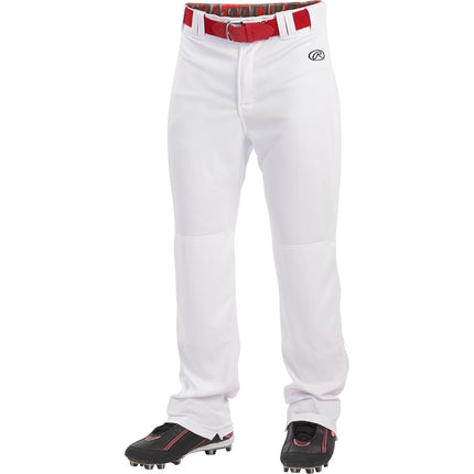 Rawlings Men's Launch Series Baseball Pant | Full Length Semi-Relaxed Fit | Adult Sizes | Solid Color Options White, XXL