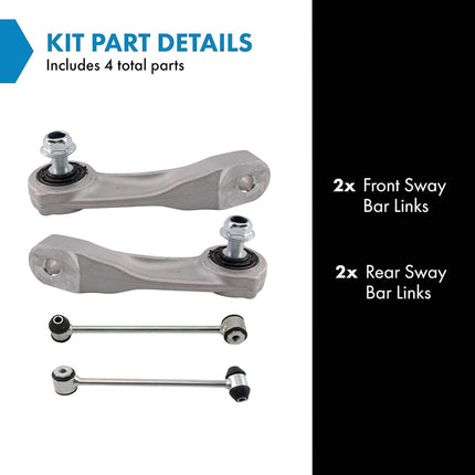 TRQ Front & Rear Sway Bar Stabilizer Link Set Compatible with 2015-2020 Mercedes-Benz C300 2019-2020 CLS450 2017-2019 E300 2020 E350 E450