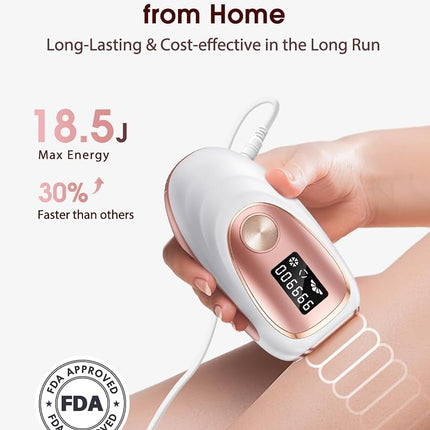 LYSMOSKI Laser Hair Removal, IPL Hair Removal with Ice-Cooling System for Painless & Long-Lasting Result, Safe At-Home Hair Remover Device for Armpits Back Legs Arms Face Bikini Line