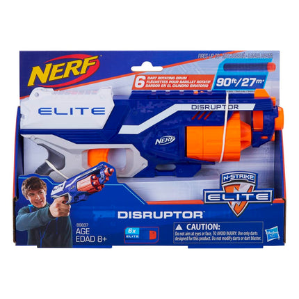 Lanzador NERF Disruptor Elite - Tambor giratorio de 6 dardos, disparo rápido, incluye 6 dardos oficiales Nerf Elite - para niños, adolescentes y adultos