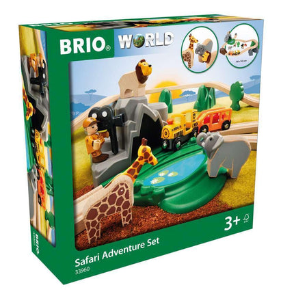 BRIO World Safari Adventure Train Set for Kids Age 3 Years Up - Wooden Railway Expansions and Accessories