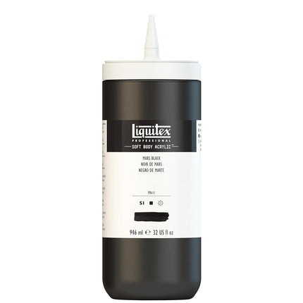 Peinture acrylique Liquitex Professional Soft Body, bouteille de 32 oz, Noir de Mars