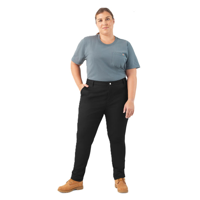 Dickies Womens Super Flex Twill Pant - Skinny, Bla