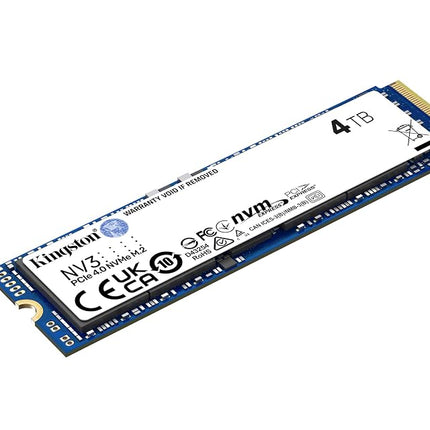 Kingston NV3 NVMe PCIe 4.0 Internal SSD 4TB M.2 2280-SNV3S/4000G
