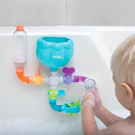 Nuby Wacky Waterworks Pipes Bath Toy - Baby Bathtub Toy with Interactive Features for Cognitive Development