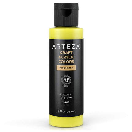 ARTEZA Craft Acrylic Paint, A102 Electric Yellow, 