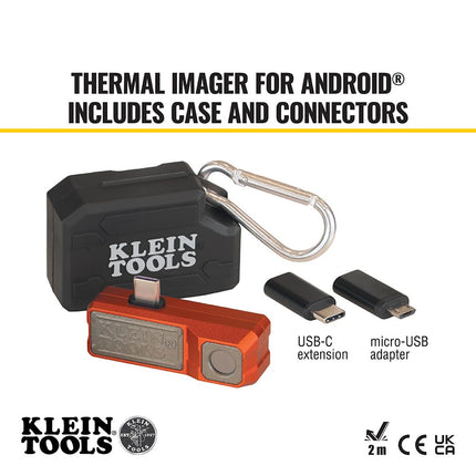 Klein Tools TI220 Thermal Imager for Android Devices, Thermal Imaging Camera, 10,800 Pixels, Three Color Palettes, High/Low Temperatures