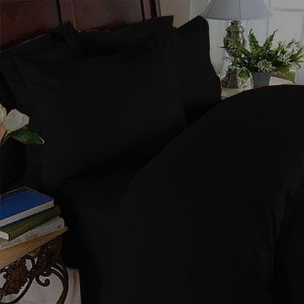 Elegant Comfort 4 Piece 1500 Thread Count Luxury Ultra Soft Egyptian Quality Coziest Sheet Set, Queen, Black