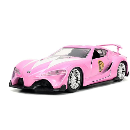 Mighty Morphin Power Rangers 1:32 Toyota FT-1 Concept Die-cast Car with 1.65" Pink Ranger Figure, Toys for Kids and Adults