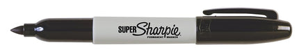 Sharpie 30101PP Marqueur Permanent Super, Pointe Fine, Écrit sur Papier et Plastique, Résiste à la Décoloration et à l'Eau, Certifié AP, Couleur Noire, Lot de 1