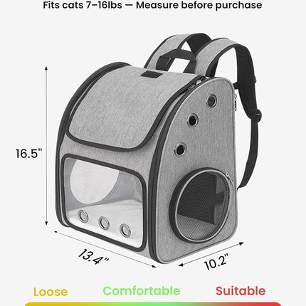 COVONO Expandable Pet Carrier Backpack for Cats, Dogs and Small Animals, Portable Pet Travel Carrier, Super Ventilated Design, Airline Approved, Ideal for Traveling/Hiking/Camping