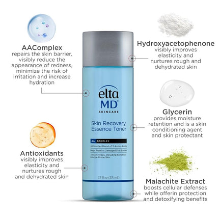 EltaMD Skin Recovery Facial Toner to Detox and Calm Skin, Alcohol Free, Fragrance Free, 7.3 fl oz