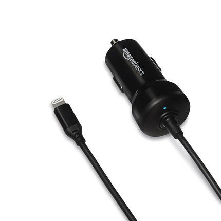 Amazon Basics 12W One-Port USB-A Wall Charger (2.4A) for Phones (iPhone 15/14/13/12/11/X, Samsung, and more), non-PPS, Black