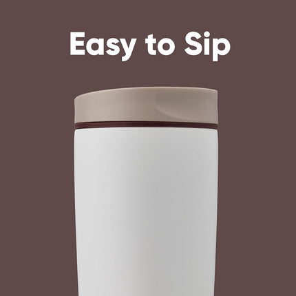Owala SmoothSip Slider Stainless Steel Coffee Tumbler, 590ml, Vanilla Bean