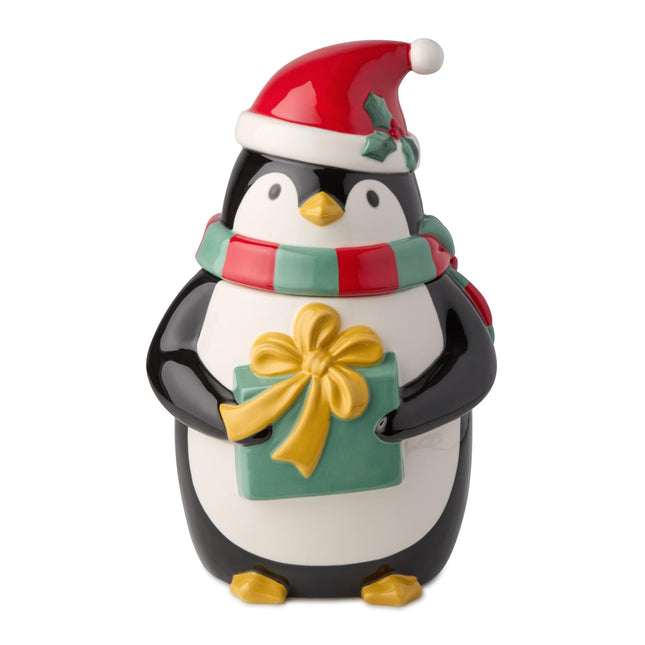 Christmas Whimsy Penguin Cookie Jar – 3D Ceramic 7