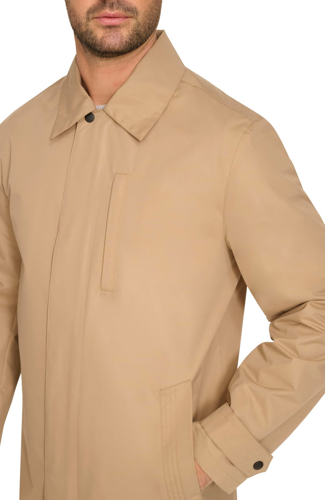 Chaqueta de lluvia de manga corta Cole Haan para hombre, caqui, S