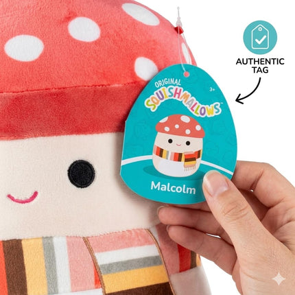 Squishmallows 10" Malcolm el Hongo Peluche Oficial de Jazwares – Almohada de Peluche Ultra Suave – Hongo Coleccionable con Puntos Rojos para Niños, Niñas y Coleccionistas