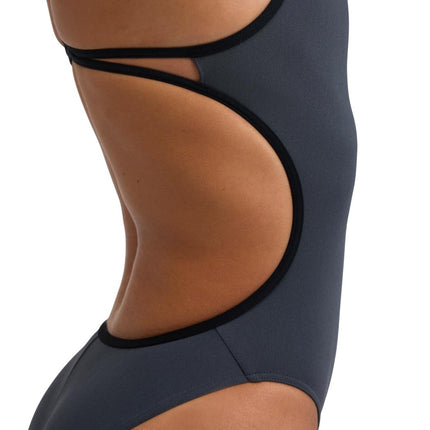 ARENA Women's Solid Team MaxLife Sports Swimsuit Lace Back One Piece Racing Tech Suit Competition Training Athletic Swimwear