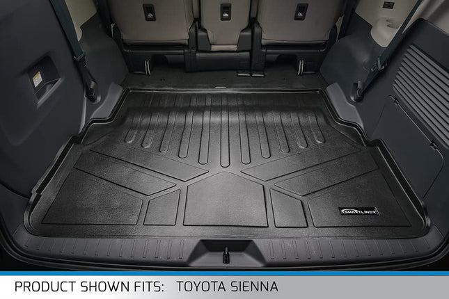SMARTLINER All Weather Custom Fit Cargo Liner Behind The 2nd Row Compatible with 2021-2023 Toyota Sienna