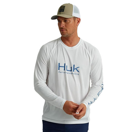 HUK Men's Pursuit Vented Long Sleeve, 30 UPF Fishing Shirt, White 2.0, Large