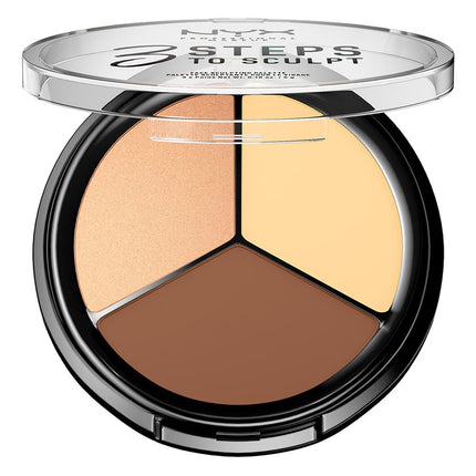 NYX PROFESSIONAL MAKEUP 3 Steps to Sculpt, Face Sculpting Contour Palette - Light