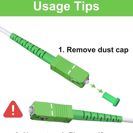 VANDESAIL SC/APC to SC/APC Fiber Patch Cable 15M(49ft), Armored Single Mode Fiber Cable White, SC to SC Jumper Optical Patch Cord SIMPLEX, LSZH 15 Meter