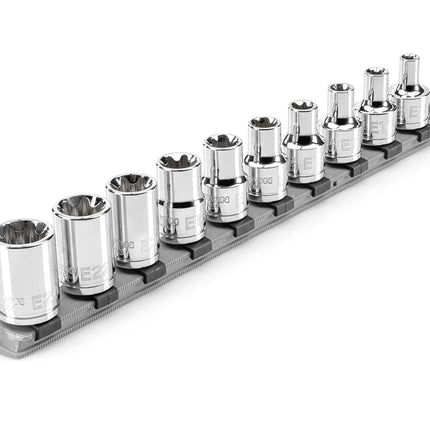 TEKTON 1/2 Inch Drive External Star Socket Set wit