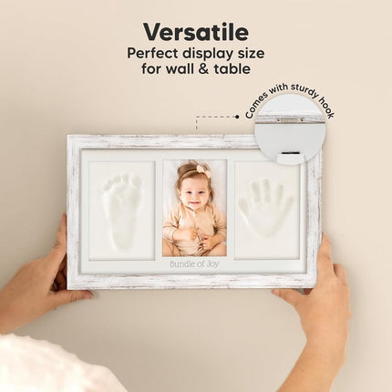KeaBabies Baby Hand and Footprint Kit, Clay Keepsake Frame (Vintage White)