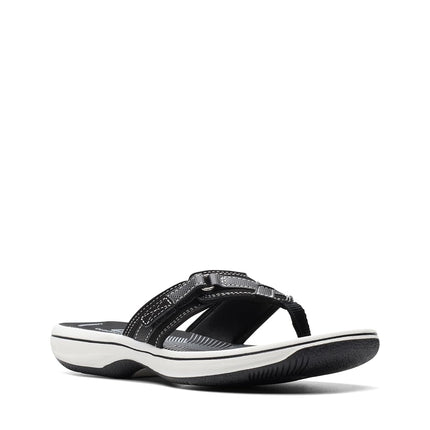 Clarks Women's Breeze Sea Flip Flop, New Black Synthetic, 6.5 UK M