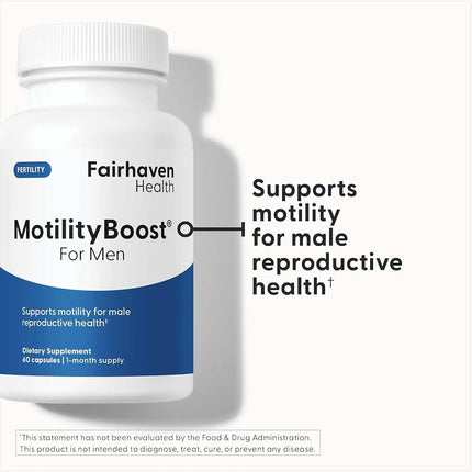 FertilAid for Men and MotilityBoost Combo, Prenatal Vitamins and Male Fertility Supplement to Support Count and Motility with L-Carnitine, CoQ10, Zinc and More, 150 Capsules, 1 Month Supply