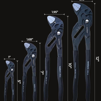 toolant 5-Inch Pocket Adjustable Plier Wrench, Zinc Phosphate CR-V Steel with Smooth Parallel Jaws and Pouch – Compact Portable Wrench for Plumbing, Nuts, Auto & Home Repairs