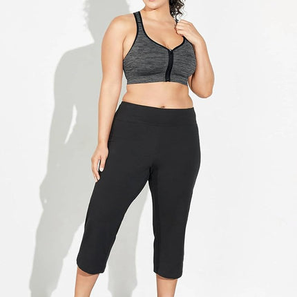Jockey Women's Active Cotton Stretch Slim Flare Capri Yoga Pants, Black, M