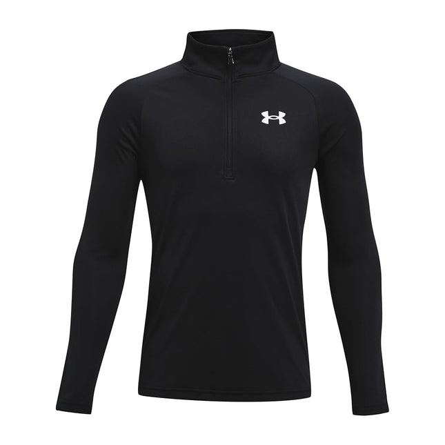 Under Armour Boy's Tech 2.0 1/2 Zip Shirt Black/White L L