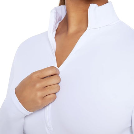 Capezio Womens Turtleneck Long Sleeve Top, White, XL
