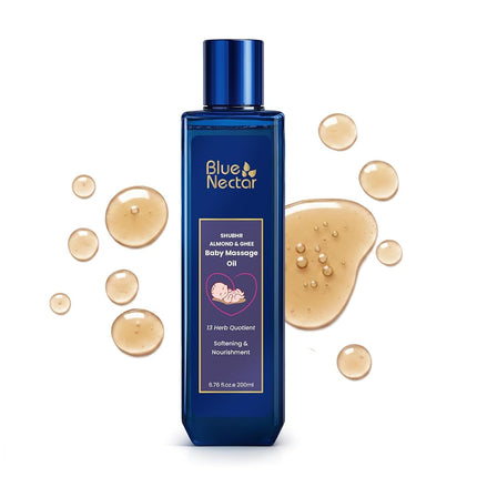 Blue Nectar Ayurvedic Baby Oil with Organic Ghee, 