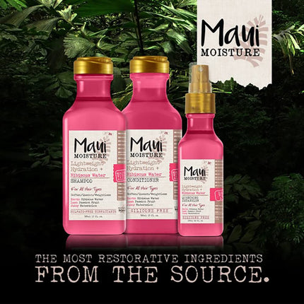 Maui Moisture Lightweight Hydration + Hibiscus Water Shampoo + Conditioner, Nourishing Aloe Vera Softens & Quenches Hair, Vegan & Silicone-Free, 13 Fl Oz, 2 Pack