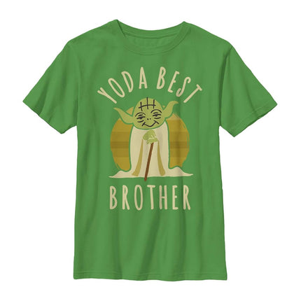 T-shirt enfant STAR WARS, manches courtes, motif Yoda "Best Brother", anthracite chiné, taille M