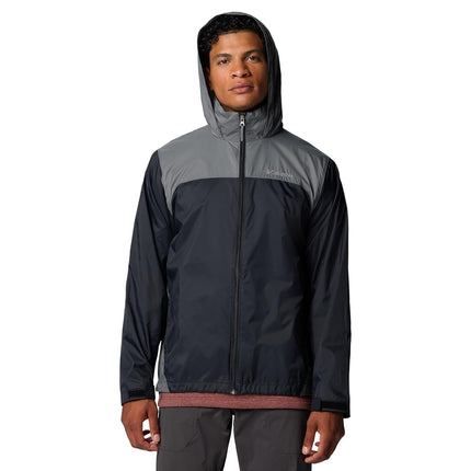 Columbia Mens Glennaker Lake II Rain Jacket, Black/City Grey, 2X