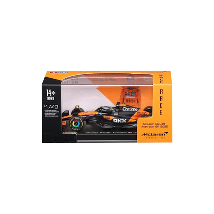 Bburago McLaren F1 MCL39 2025#81 Piastri Diecast Model Car 1:43 with Display Case and Base Detailed F1 McLaren Replica Officially Licensed, Recommended Age 14+ Years