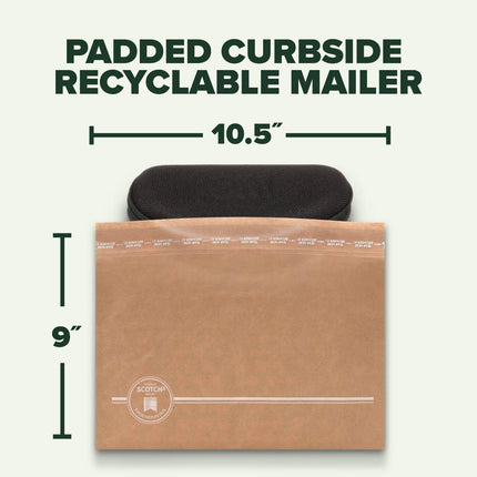 Scotch Curbside Recyclable Padded Mailers, Packing Envelopes, 50 Pack, 10.5 x 9 in, Similar Impact Protection to Traditional Bubble mailers (CR-2-50)