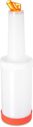 Carlisle FoodService Products Stor N' Pour Plastic Easy Pour Set, Pour Spouts, Bar Supplies with Complete Unit for Bar, 1 Quart, Orange