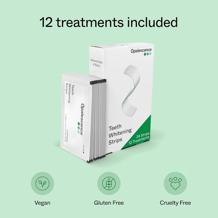 Opalescence Teeth Whitening Strips (12 Treatments) Hydrogen Peroxide Formula – Enamel Safe – Comfortable Slip Free - Teeth Bleaching - Sensitivity Free - Plus Toothbrush 6050-1T
