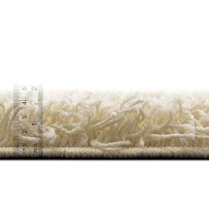 Unique Loom Solo Solid Shag Collection Modern Plush Pure Ivory Runner (3' x 10')
